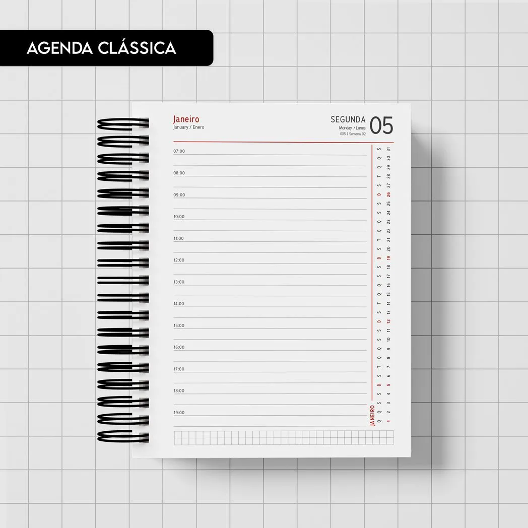 Arquivo Miolo Agenda Clássica 2027 para Imprimir