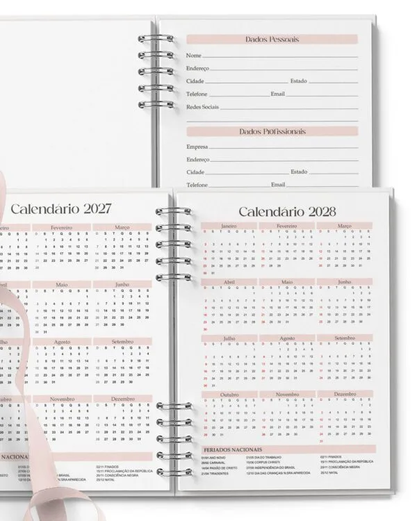 Combo 16 Agendas Femininas Neutra 2027 PERMANENTE Versículos Frases Horários - Imagem 11