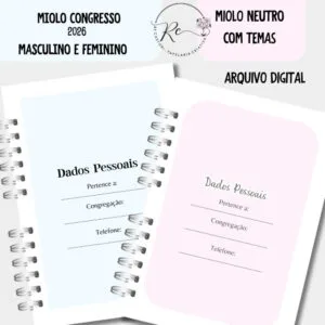 Miolo Neutro Congresso Felicidade Eterna 2026 Masculino e Feminino