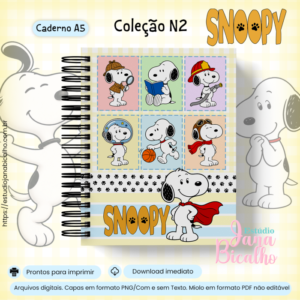 Caderno A5 Coleção N2 Snoopy