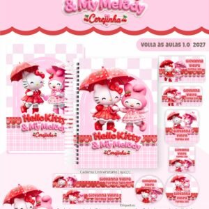 Combo Escolar Hello Kitty e My Melody - Volta às Aulas 2027