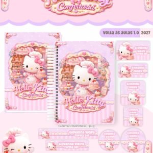 Combo Escolar Hello Kitty Confeitaria - Volta às Aulas 2027