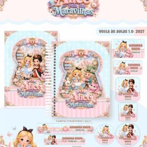 Combo Escolar Alice no País das Maravilhas - Volta às Aulas 2027