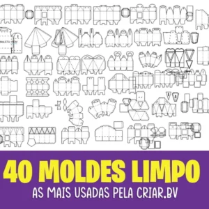 40 Moldes Limpos de Caixas em Silhouette