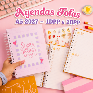 Arquivo Digital Agendas Fofas 2027 A5 1 e 2 dias por página