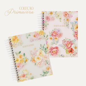 Coleção de capas primavera com artes para capas, contracapas e miolos pautados para encadernação
